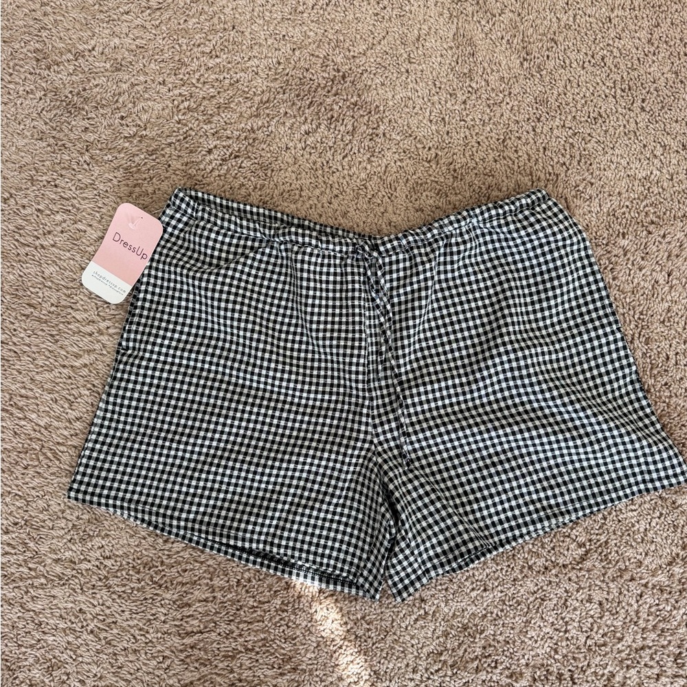 Hudson Grey Black and White Checkered High Waist Shorts